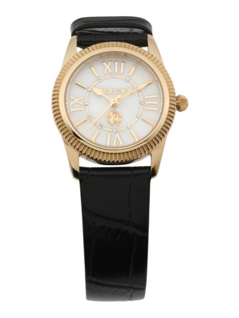 ROBERTO CAVALLI Women's Gold Mother Of Pearl Leather Strap Watch